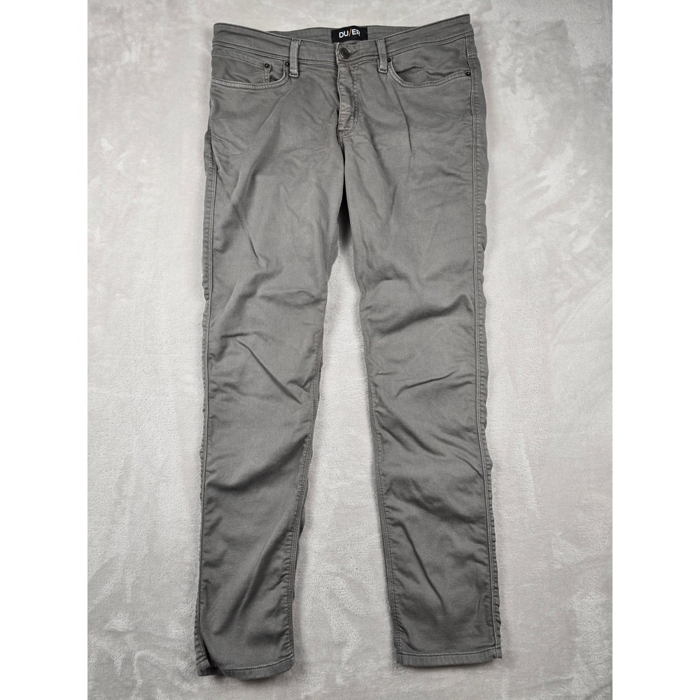 DU/ER N2X Slim Fit Pants Mens 36x34 Gray Performance Stretch Trousers No Sweat